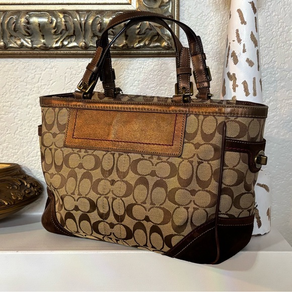 Coach Tan and Brown Signature Tote - Picture 2 of 16